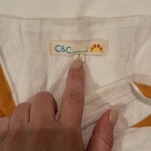 C&C California, size S, rust/white striped jumper - Picture 4 of 5